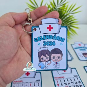Chaveiro calendário 2026 enfermagem