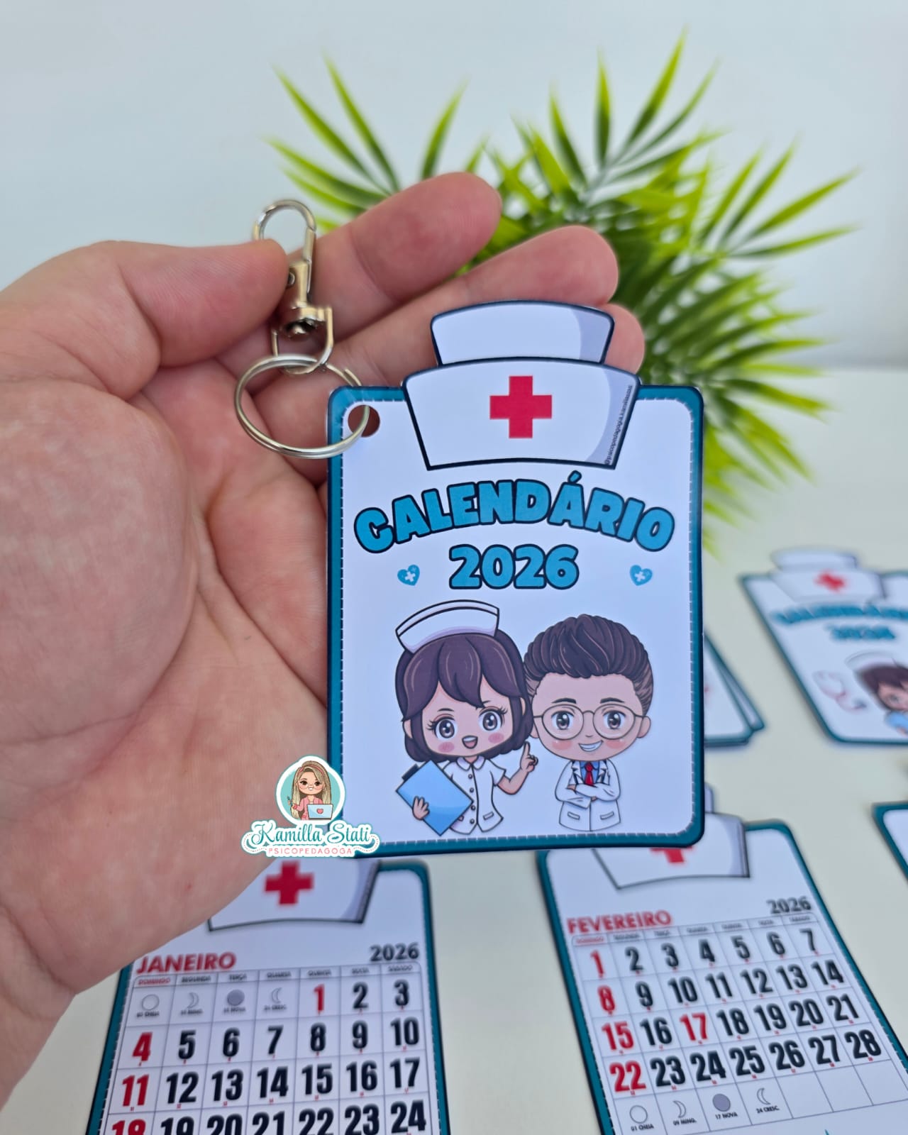 Chaveiro calendário 2026 enfermagem