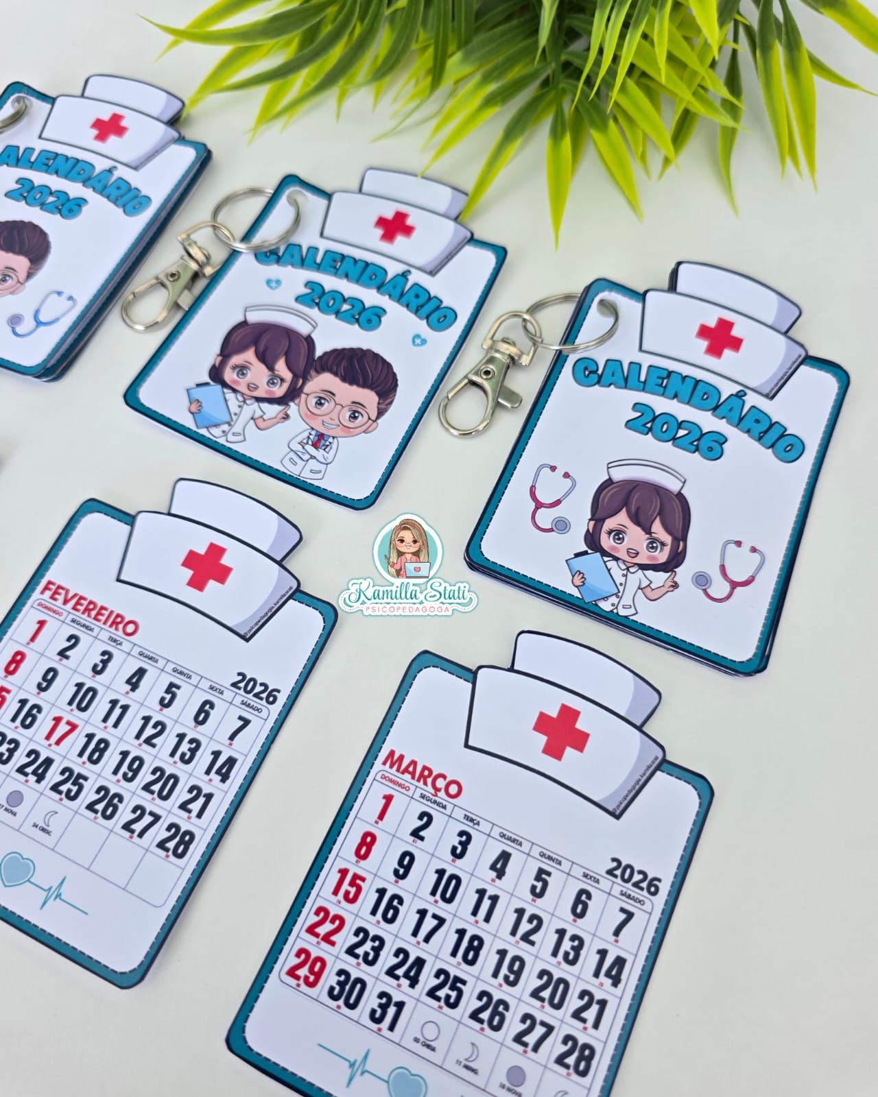 Chaveiro calendário 2026 enfermagem - Imagem 6