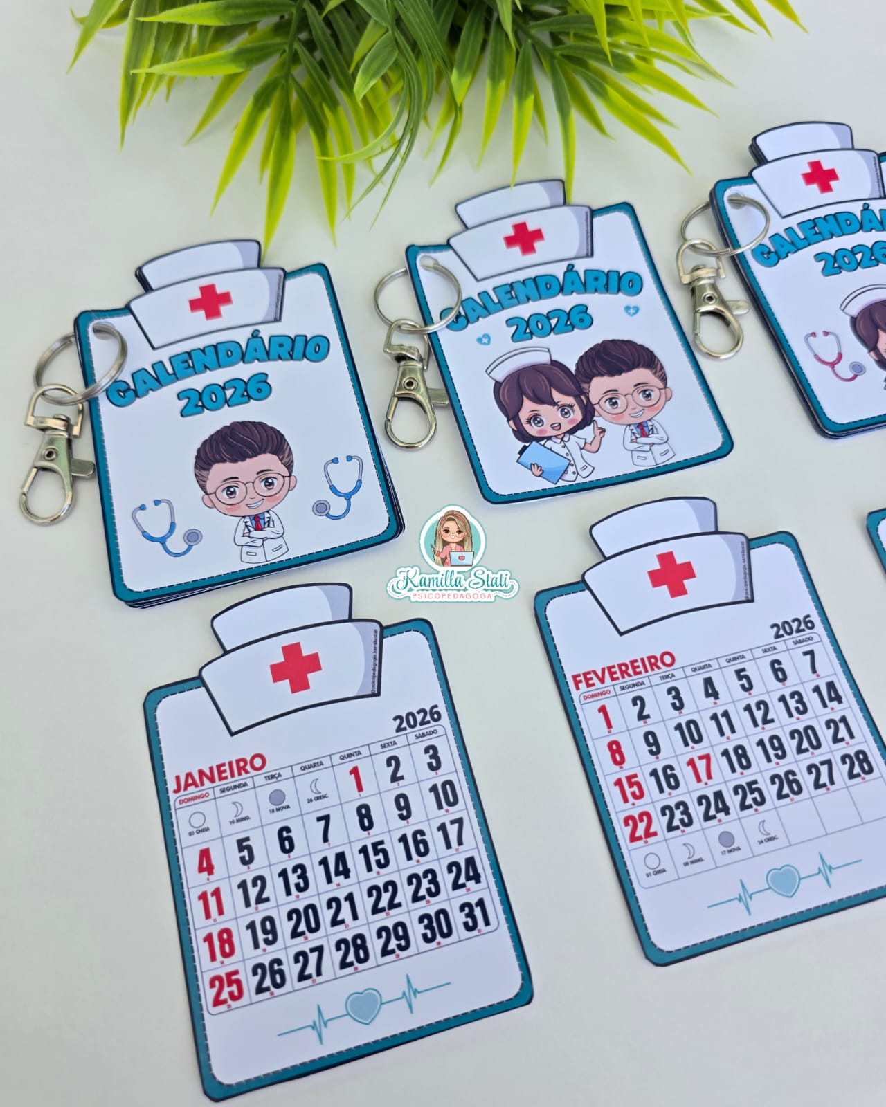 Chaveiro calendário 2026 enfermagem - Imagem 7