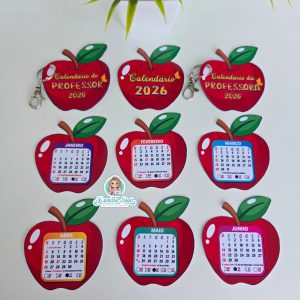 Chaveiro calendário 2026 maçã