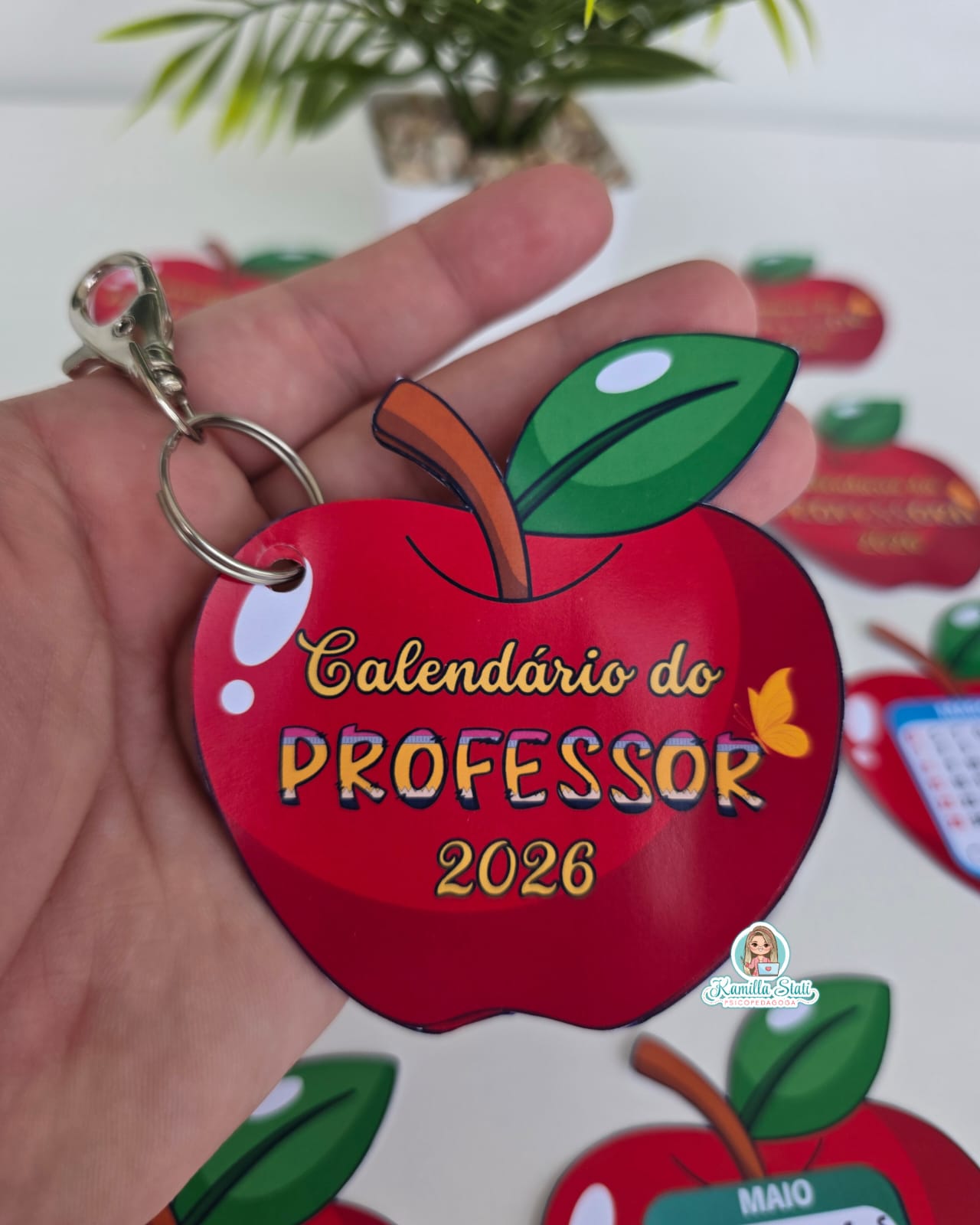 Chaveiro calendário 2026 maçã - Imagem 4