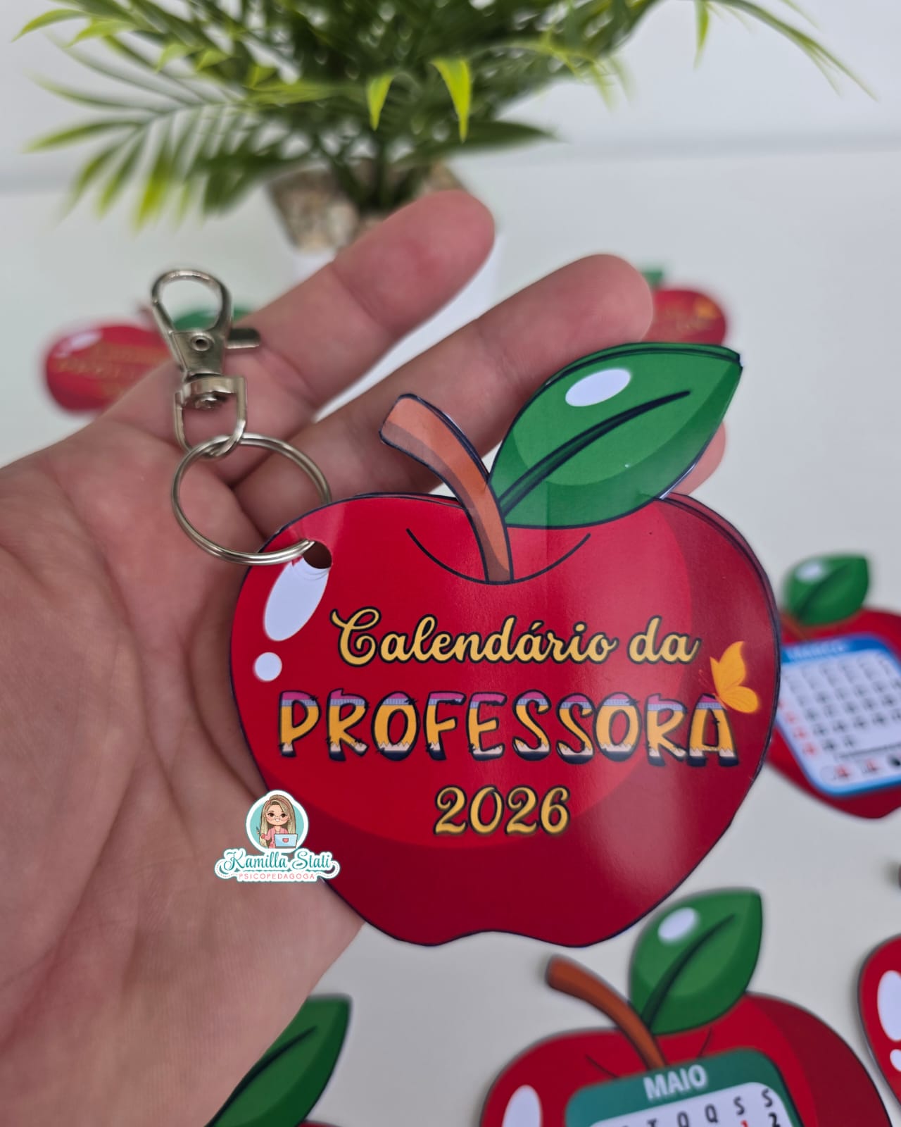 Chaveiro calendário 2026 maçã - Imagem 5