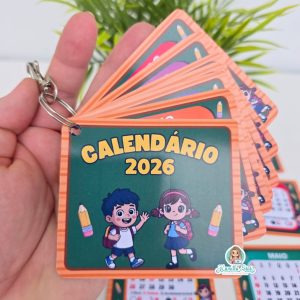 Chaveiro calendário 2026 volta às aulas