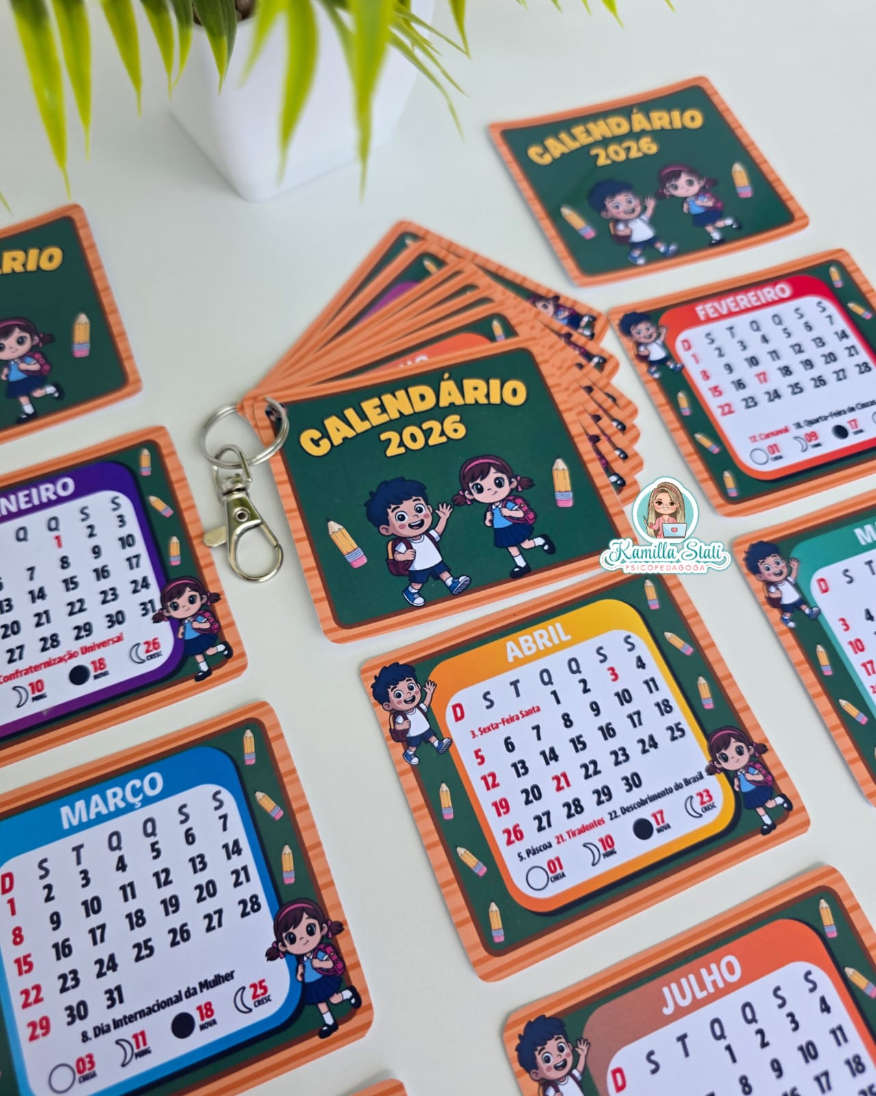 Chaveiro calendário 2026 volta às aulas - Imagem 3