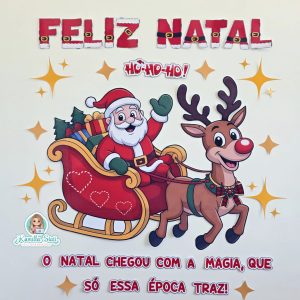Painel de Natal: Papai Noel no Trenó