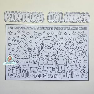 Pintura coletiva Natal Papai Noel