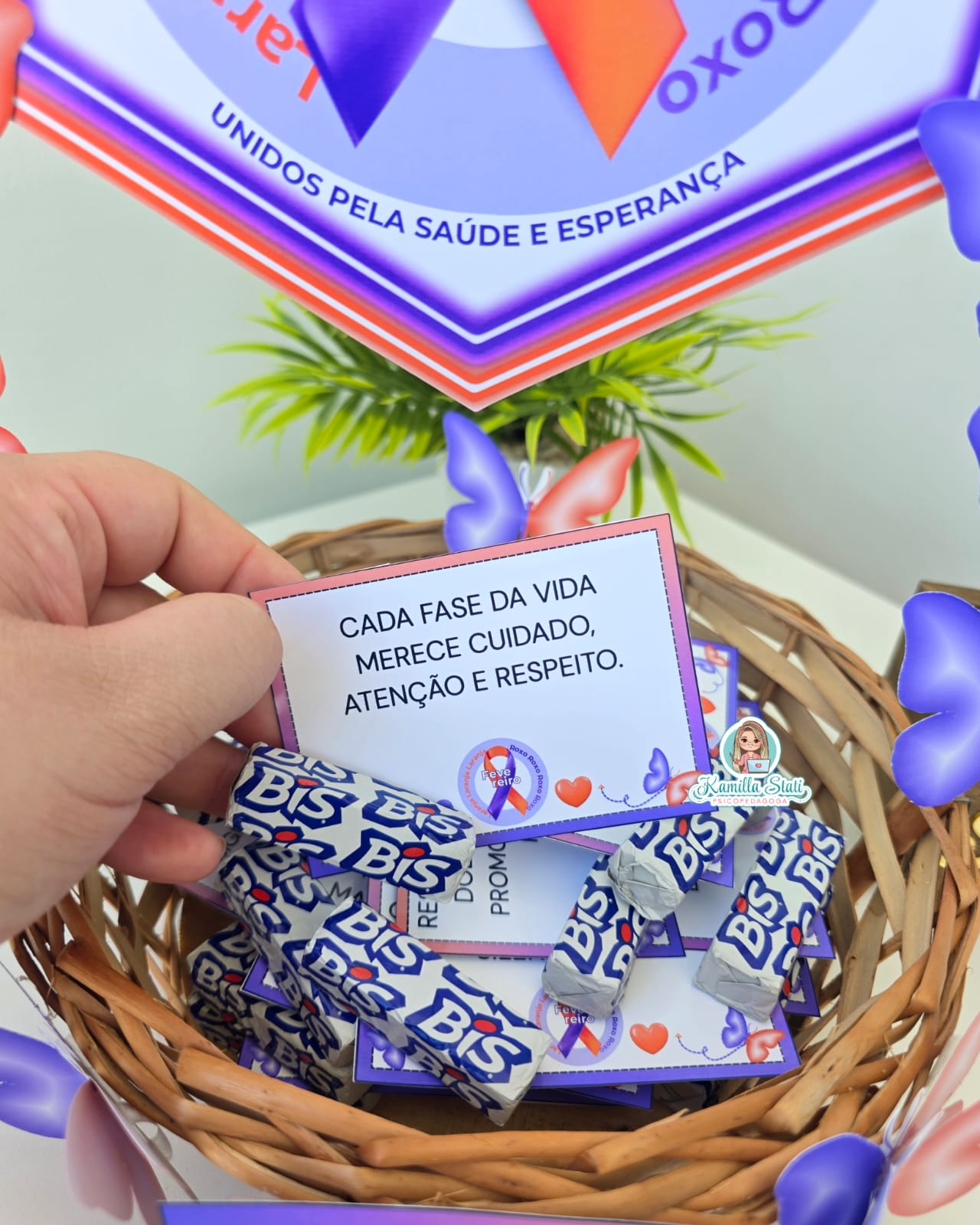 Cesta de Recadinhos – Fevereiro Roxo e Laranja - Imagem 4
