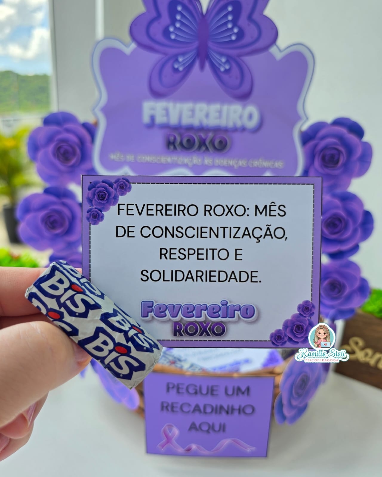 Cesta de recadinhos Fevereiro roxo - Imagem 3