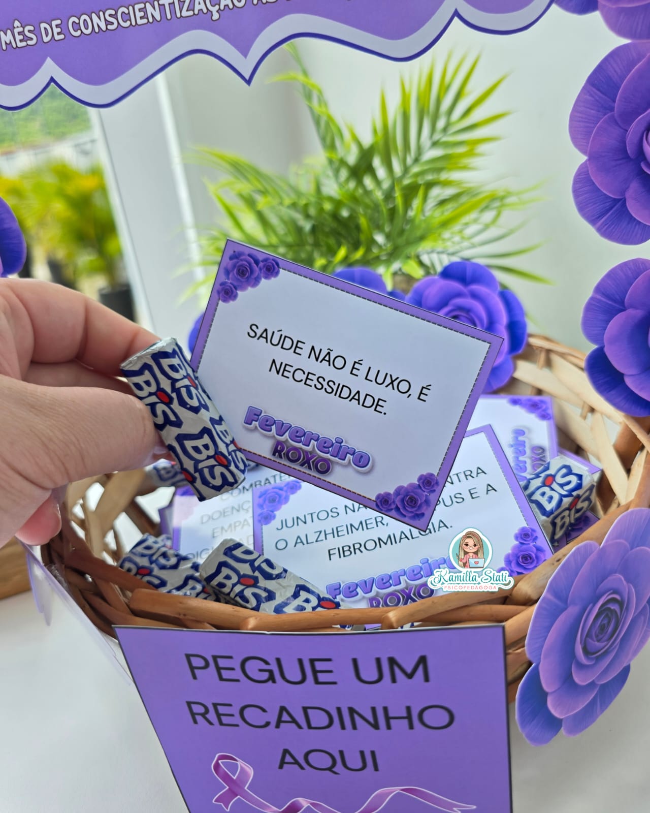 Cesta de recadinhos Fevereiro roxo - Imagem 4