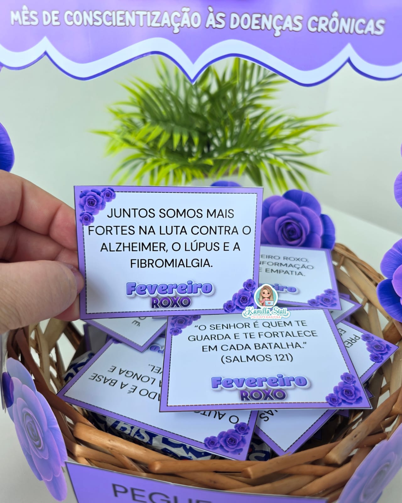 Cesta de recadinhos Fevereiro roxo - Imagem 7