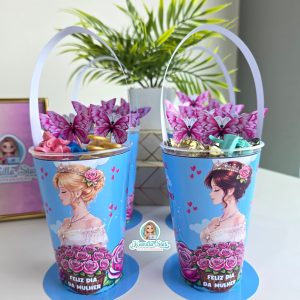 Copo rosas dia da mulher