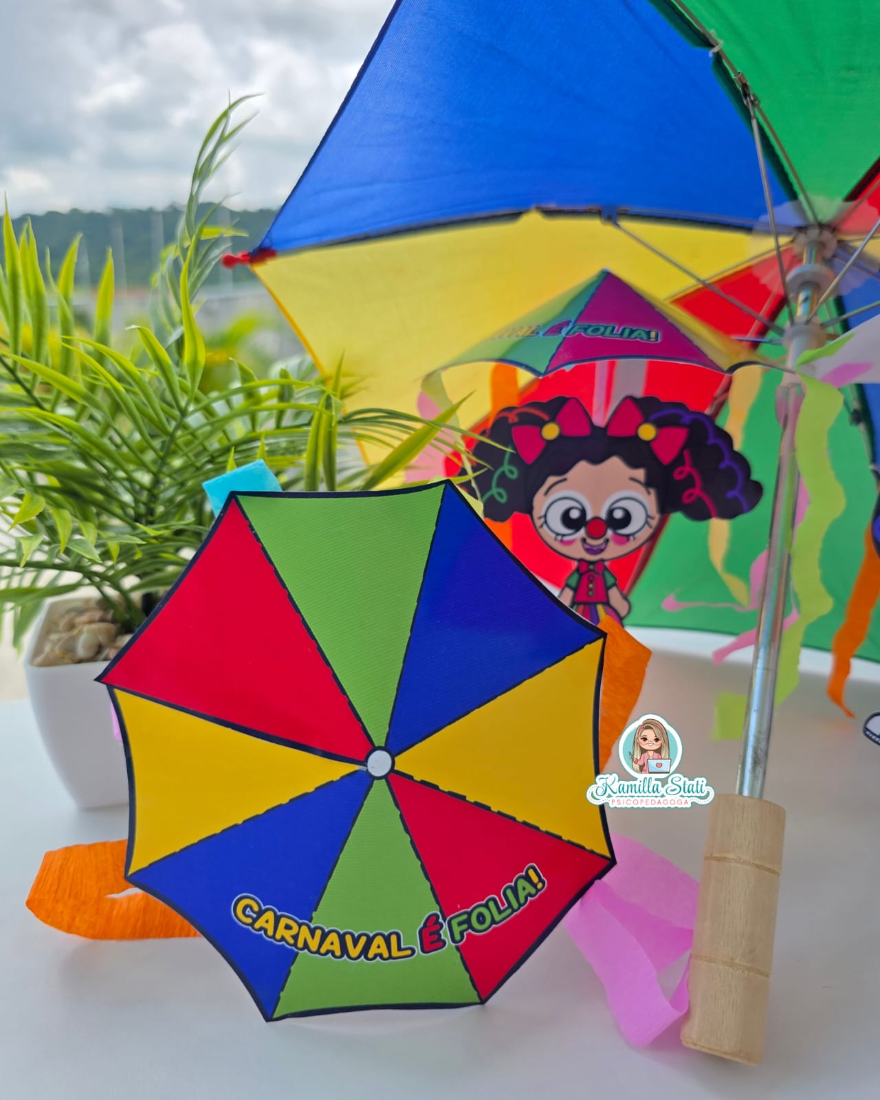 Lembrancinha de Carnaval: Sombrinha Frevo - Imagem 3