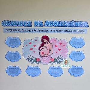 Painel Gravidez na Adolescência + lembrancinha