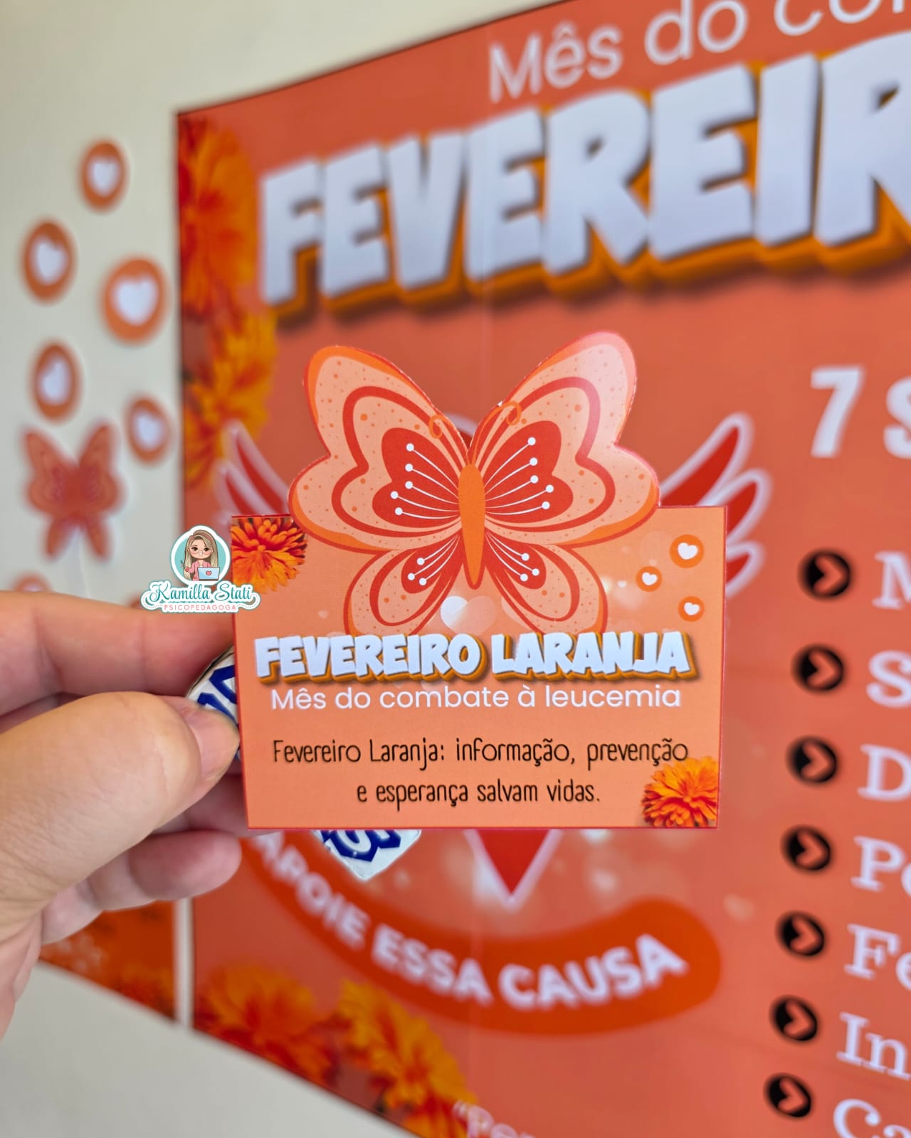 Painel fevereiro laranja + lembrancinha - Imagem 5