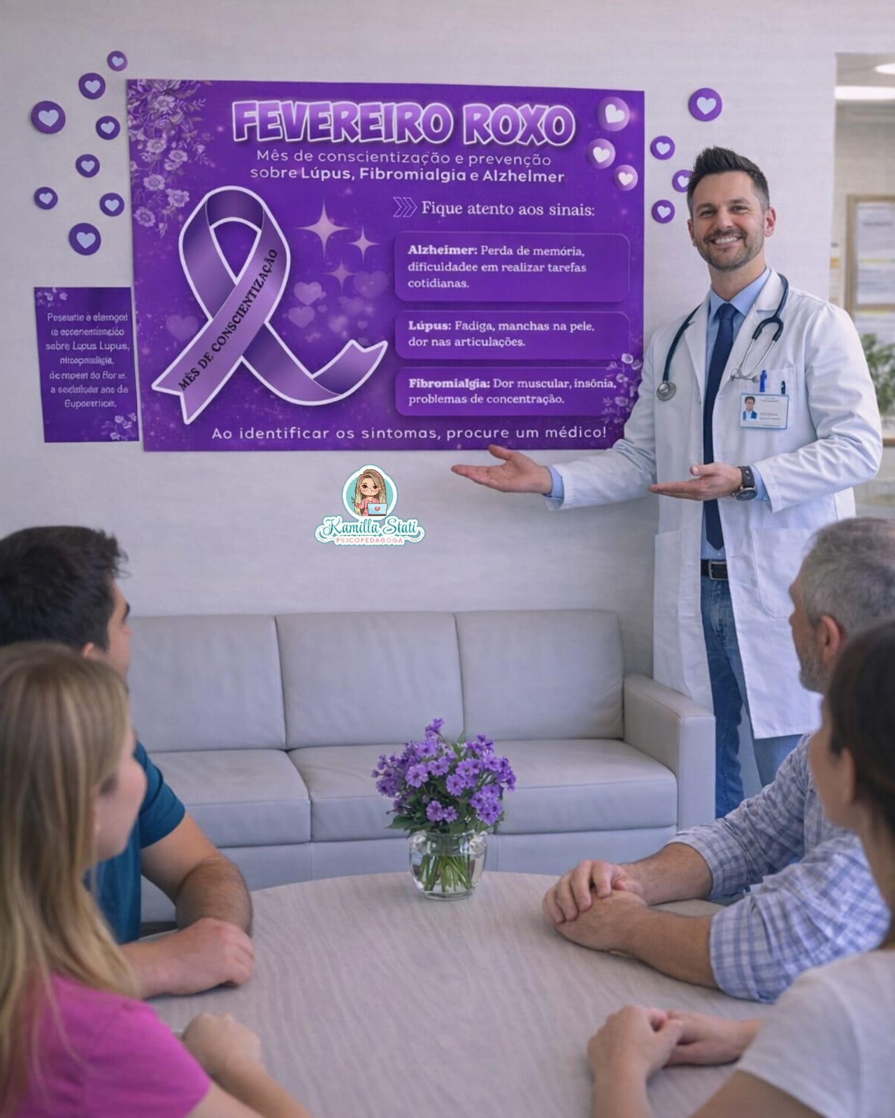 Painel fevereiro roxo + lembrancinha - Imagem 7