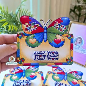 Cartão borboleta Dia do autismo