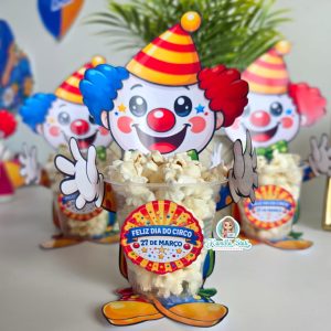 Copinho palhaço pipoca dia do circo