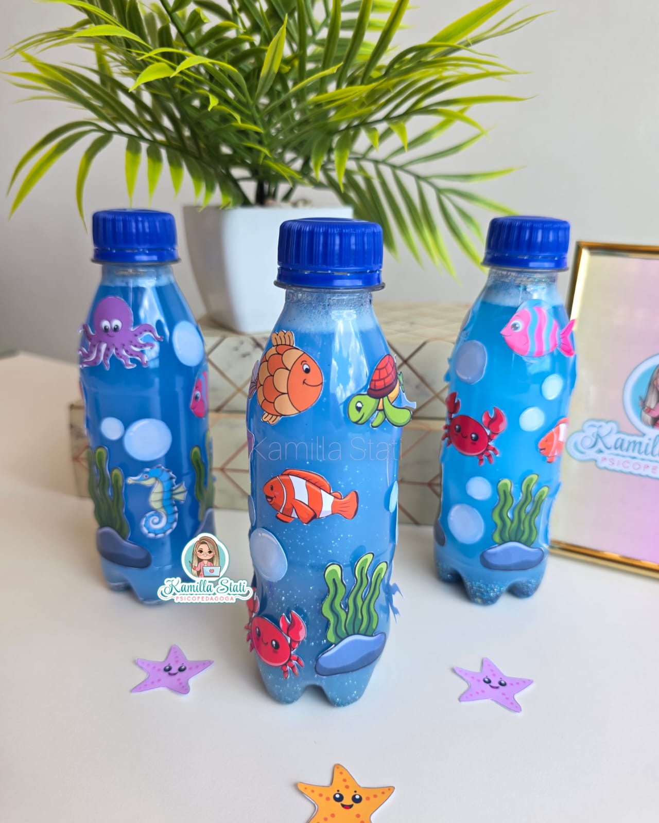 Garrafinha sensorial dia da água oceano vivo - Imagem 2