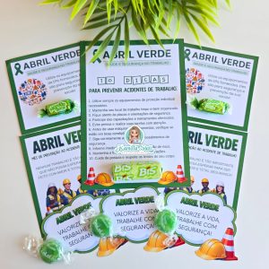 Lembrancinhas abril verde segurança no trabalho