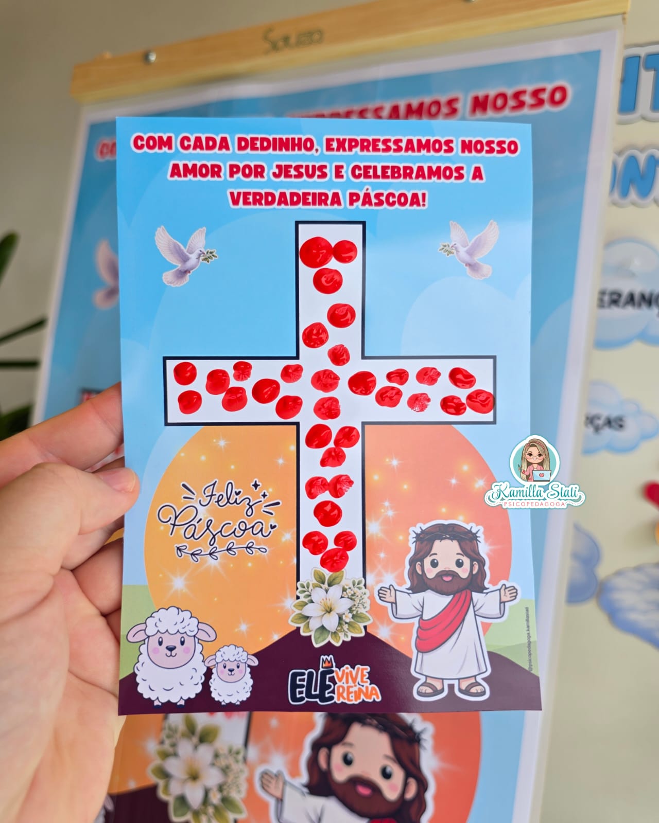 Mural dos dedinhos Páscoa cristã: Ele vive - Imagem 5