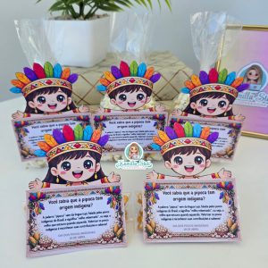 Cartão origem da pipoca povos indígenas