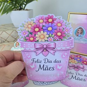 Cartão vasinho flor dia das mães