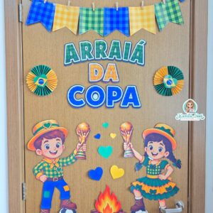 Decoração de porta: festa junina copa do mundo