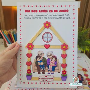 Casinha de palitos dia dos avós