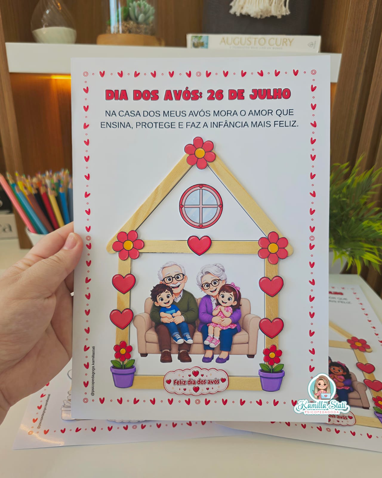 Casinha de palitos dia dos avós