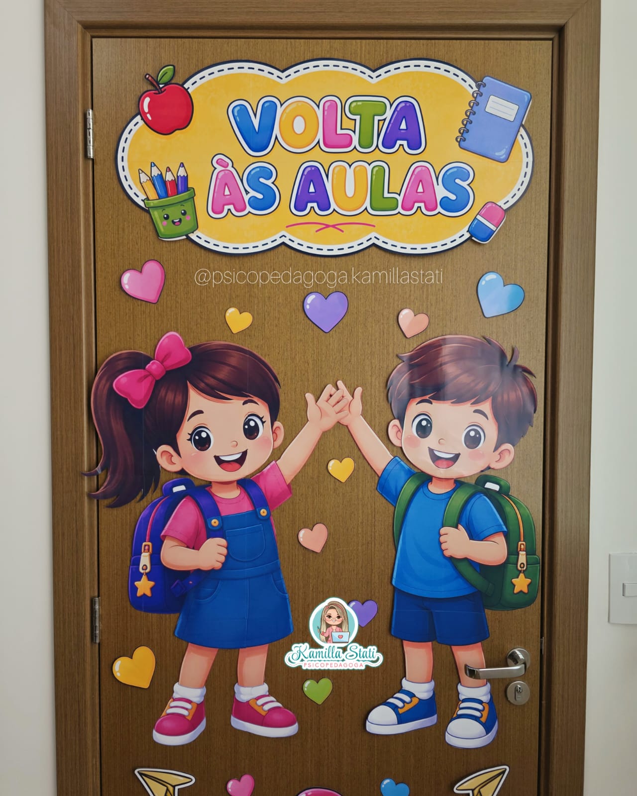 Decoração de porta volta às aulas felizes com seu retorno - Imagem 2