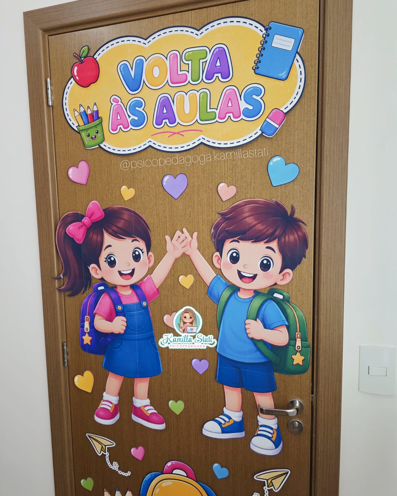 Decoração de porta volta às aulas felizes com seu retorno - Imagem 4