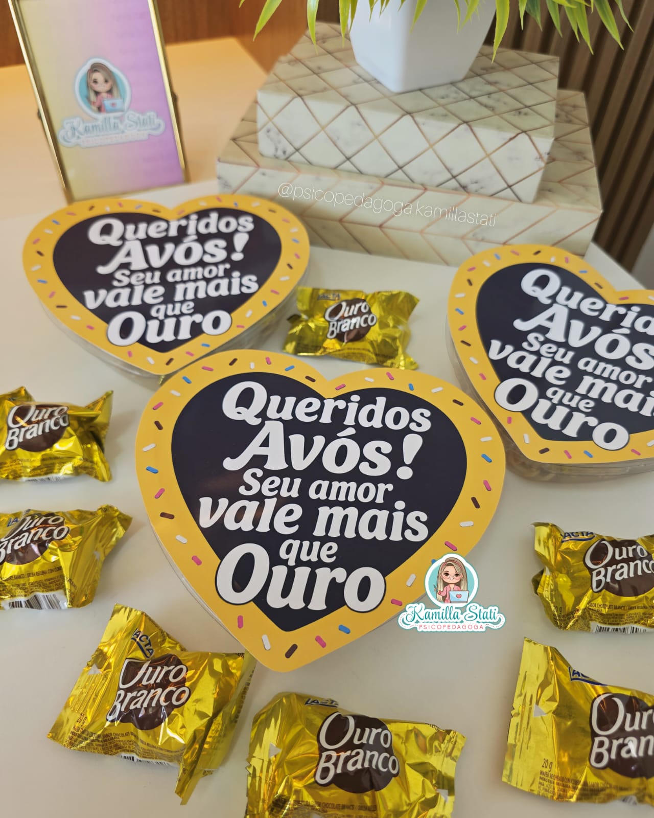 Lembrancinha dia dos avós para chocolate Ouro Branco - Imagem 4