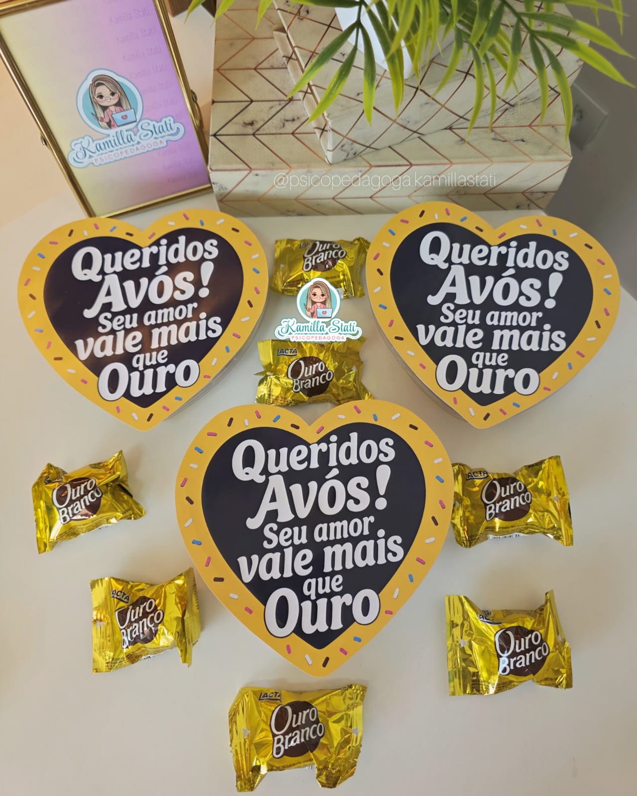 Lembrancinha dia dos avós para chocolate Ouro Branco - Imagem 5