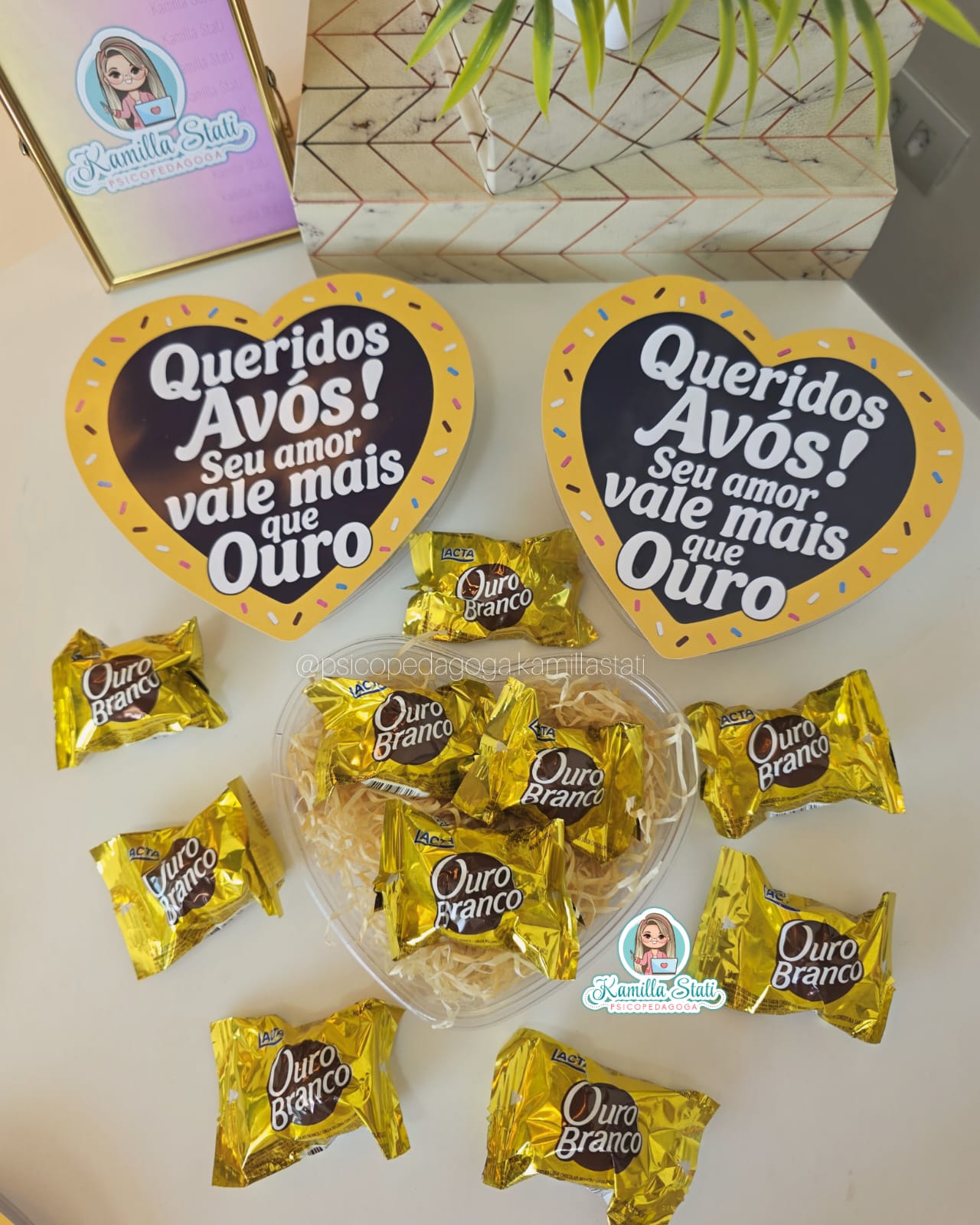 Lembrancinha dia dos avós para chocolate Ouro Branco