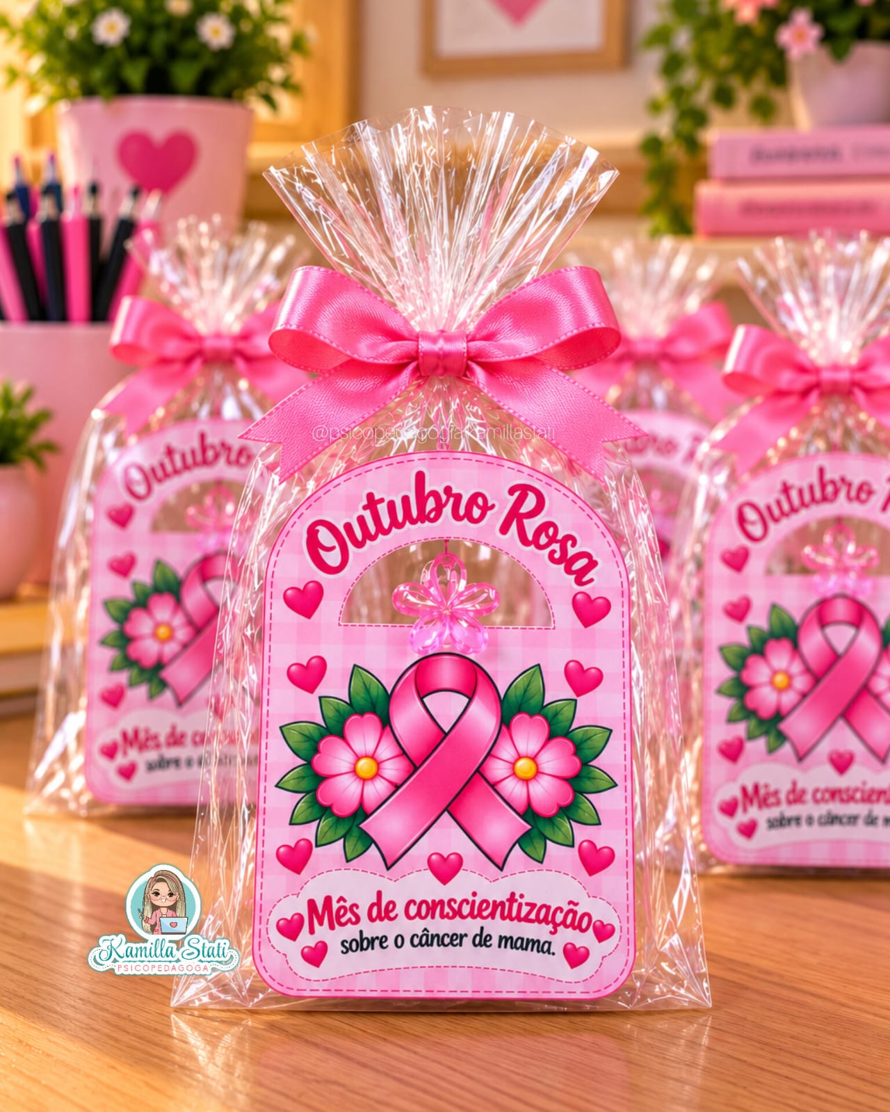 Cartão Outubro Rosa para presilhinha - Imagem 2