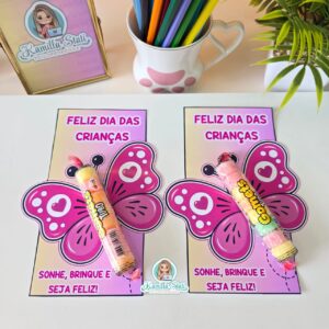 Cartão dia das crianças - borboleta para goma