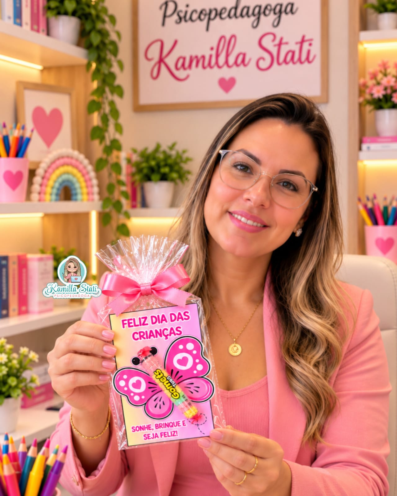 Cartão dia das crianças - borboleta para goma - Imagem 4
