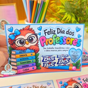 Cartão dia dos professores coruja