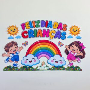 Painel dia das crianças arco-íris
