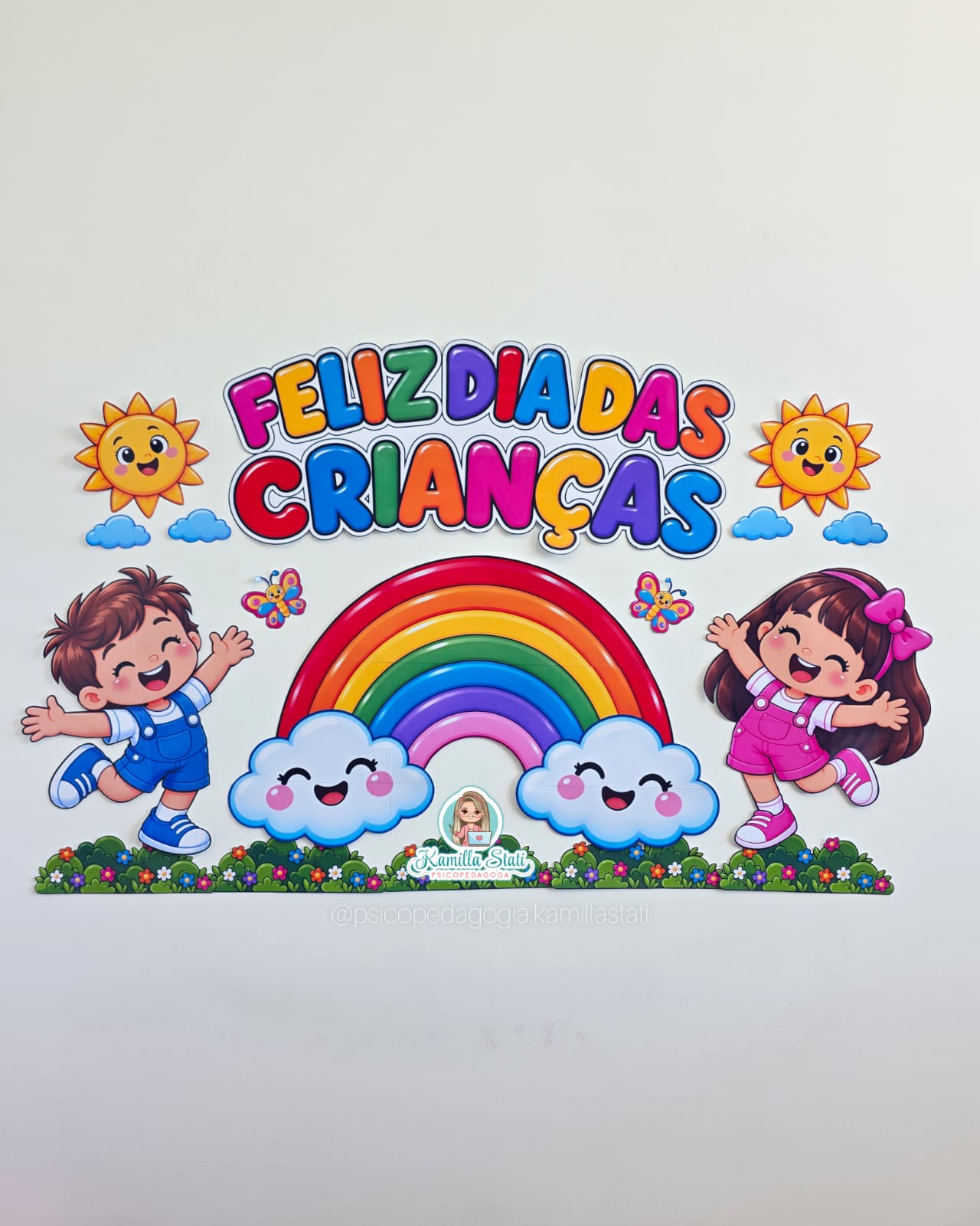 Painel dia das crianças arco-íris