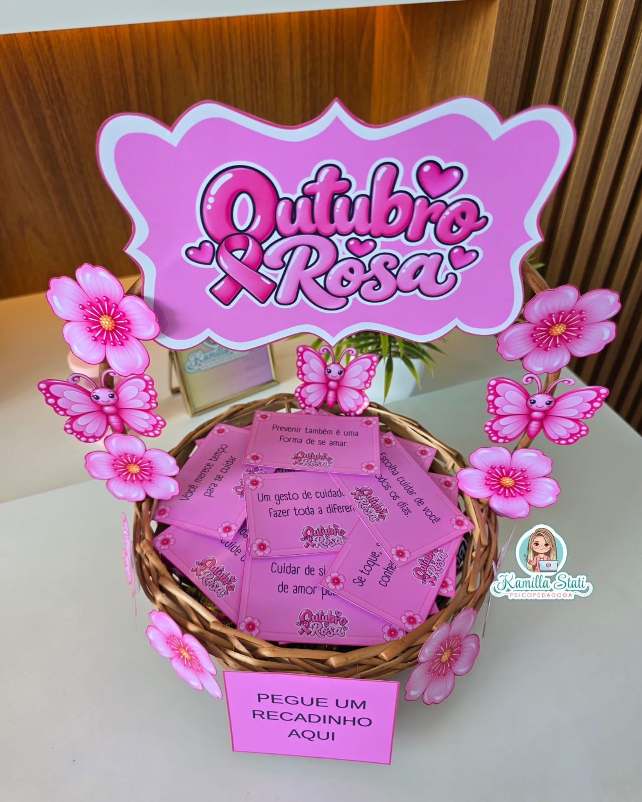 Cesta de recadinhos Outubro rosa - Imagem 2
