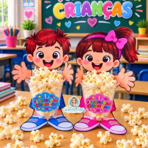 Copo pipoca menina(o) dia das crianças