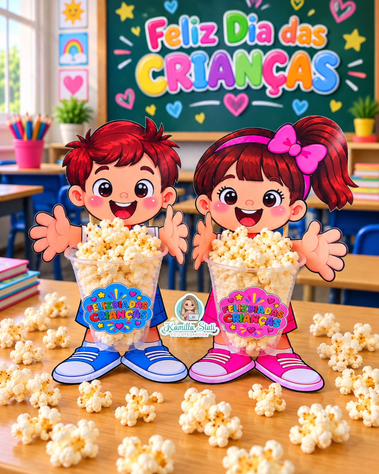 Copo pipoca menina(o) dia das crianças