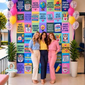 Paredão para fotos dia dos professores
