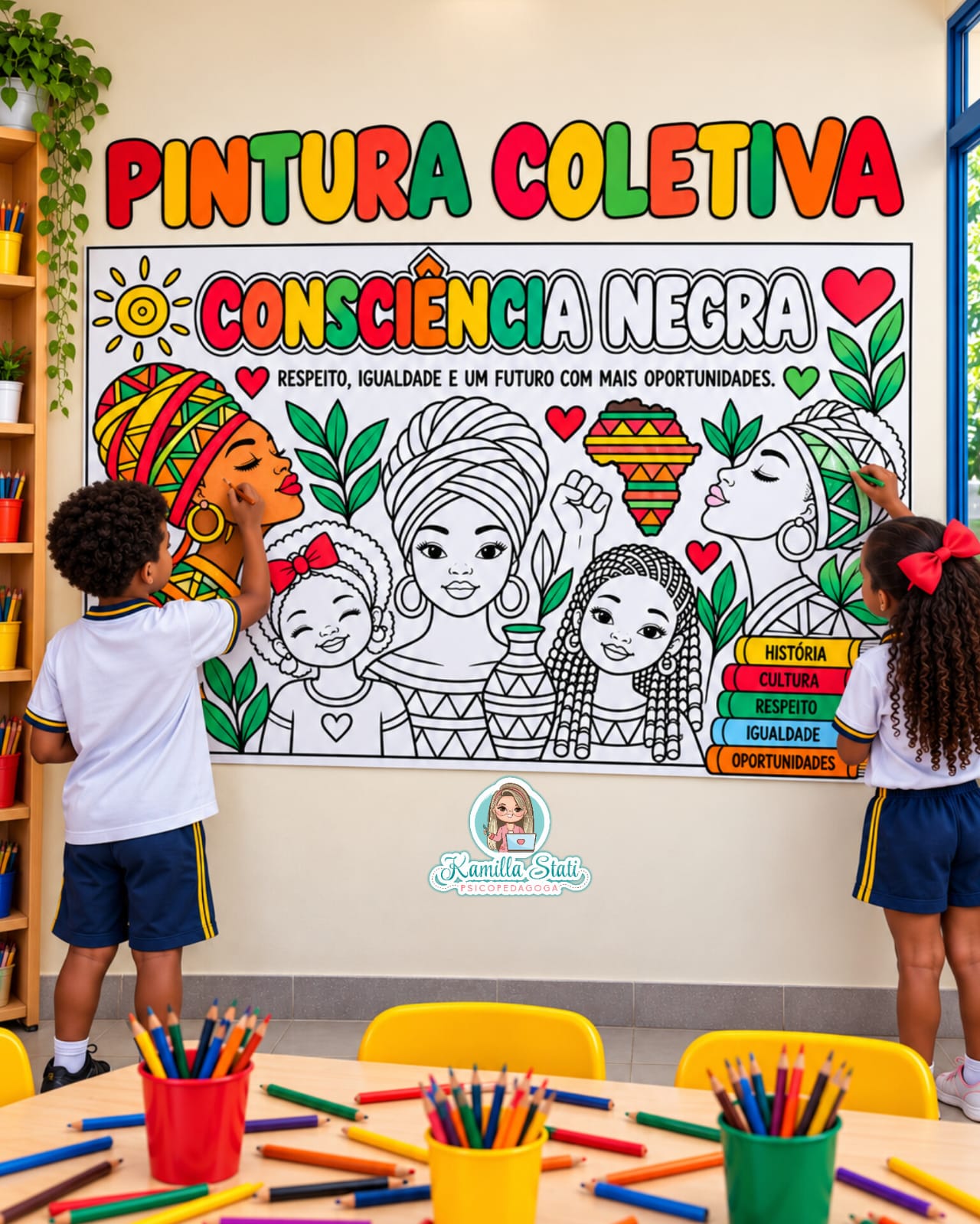 Pintura coletiva Consciência negra 2